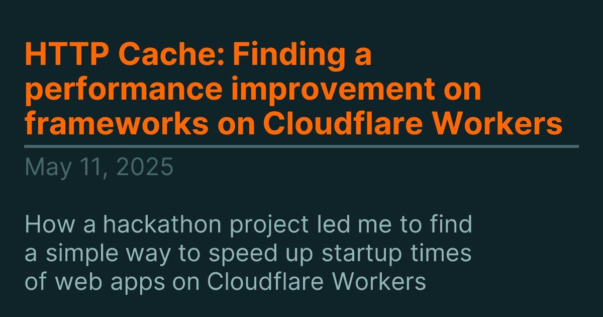 HTTP Cache: Finding a performance improvement on frameworks on ...